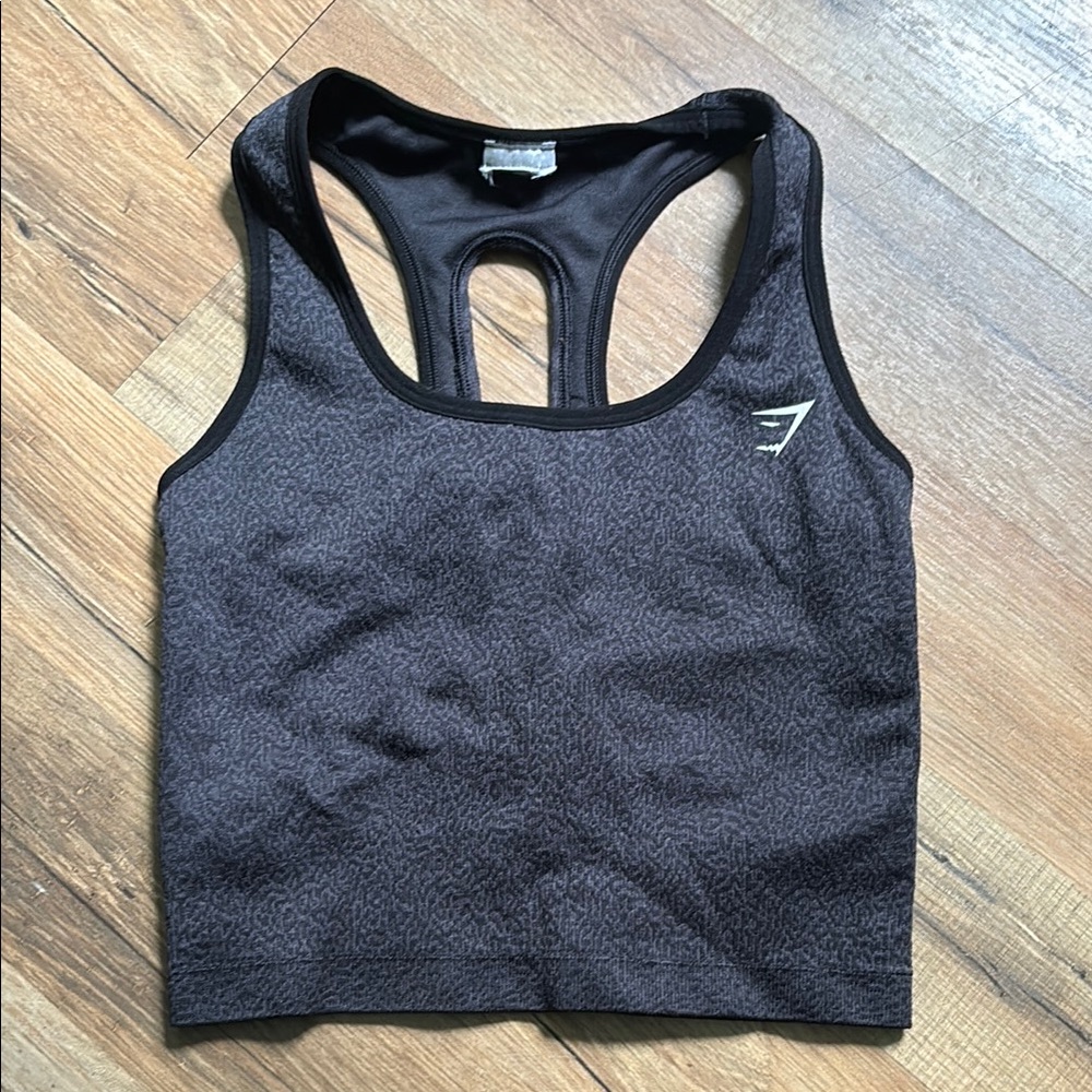 Gymshark Black Animal Seamless Midi Tank